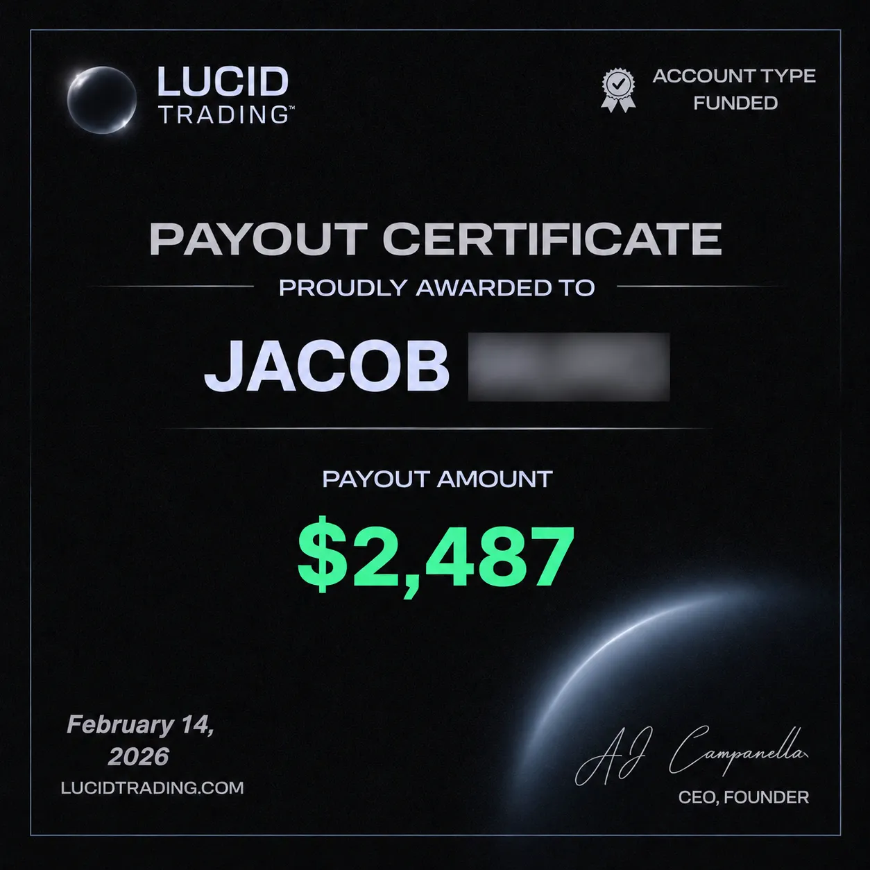 Prop firm payout certificate